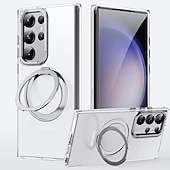 cheap Samsung Cases-Phone Case For Samsung Galaxy S24 S23 Ultra Plus S23 S25 Ultra Magnetic Adsorption With Magsafe with Stand Holder Magnetic Full Body Protective TPU