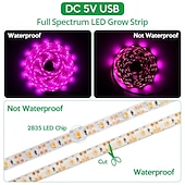 economico Lampade per coltivazione indoor-striscia led per coltivazione usb 5v spettro completo coltiva luce luce succulenta per fiori e piantine