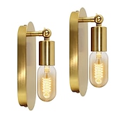 abordables Chandeliers Muraux-laiton salle de bain applique e27 rétro éclairage mural éclairage intérieur vintage or applique murale 2 pièces tournant applique e27 applique murale intérieur métal pour galerie restaurant café
