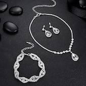 levne Sady šperků-Svatební šperky Soupravy 1 sada Slitina 1 x náhrdelník Náušnice Náramky Dámské Přizpůsobeno stylové Jednoduchý Briolette Drahocenný Kapka vody Diamond Sada šperků Pro Svatební Výročí Zvláštn