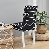 abordables Couverture de chaise de salle à manger-Housse de chaise de cuisine extensible housse de siège de chaise élastique pour salle à manger fête d&#039;hôtel douce durable lavable