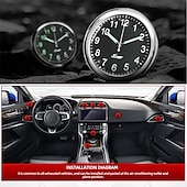 voordelige Autohangers &amp; Ornamenten-Mini Digitale Auto Klok Lichtgevende Plak-uithandige Dashboard Klok Quartz Mechanica Auto Interieur Accessoire