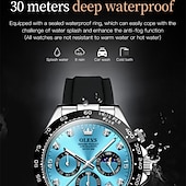 Недорогие Кварцевые часы-Кварцевые часы OLEV для мужчин спортивные наручные часы светящиеся хронографы с календарем многофункциональные водонепроницаемые с силиконовым браслетом