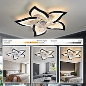 cheap Ceiling Fan Lights-LED Ceiling Fans Dimmable with Remote Contral Flower Design 25.7&quot; 5-Heads Flush Mount Ceiling Lamp Acrylic Lampshade Chandelier Bedroom Living Room