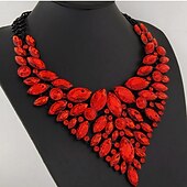 billiga Halsband och hängen-1st statement halsband kristall halsband för kvinnors bröllopsfest kväll legering retro alfabet form dyrbar