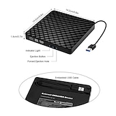 Недорогие Аудио и видео аксессуары-Внешний usb3.0dvd rw записывающий компакт-диск портативный оптический привод записывающее устройство плеер для портативных ПК macbook windows 7/8/10/11/xp/vista/linux os