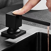 お買い得  水栓金具周辺部品-ソープディスペンサー ステンレススチール、カウンター下延長チューブキット付き、キッチンカウンタートップ内蔵シンクソープディスペンサー、17オンスボトル付き、ほとんどの石鹸容器22/26/28mmに適合します。