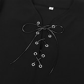 economico Cime-Retrò Vintage Punk &amp; Gotico Medievale Blusa / Camicia Mascherata Tunica Fiera del Ren Cavaliere Vichingo Crociato Con Volant Blocco di colori Per uomo Celtico Costumi da pirata Carnevale Mascherata