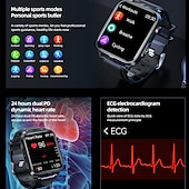 cheap Smartwatch-Pulse Physiotherapy ECG Blood Glucose Smart Health Watch Fitness Running Watch Bluetooth Temperature Monitoring Pedometer Compatible with Android iOS Women Men IP68 Waterproof
