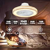cheap Ceiling Fan Lights-LED Ceiling Fans with lights Dimmable with Remote Contral 20&quot; Flush Mount Ceiling Lamp Acrylic Lampshade Chandelier Bedroom Living Room 110-240V