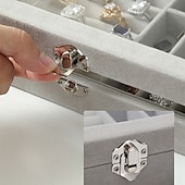 cheap Jewelry &amp; Cosmetic Storage-1PC Large Capacity Velvet Jewelry Box New Rings Necklaces Earrings Earrings Storage Box High-end Sense Organizing Box Dustproof Box