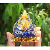 cheap Outdoor Decoration-Orgone Pyramid For Positive Energy And Amethyst Crystal Ball, With Protection From Crystals Energy Generator For Stress Reduce Healing Meditation And Wealth Attraction For Home Decoration