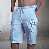 cheap Printed Shorts-Men&#039;s Animal Skull Graphic Prints Cargo Shorts Summer Shorts Mid Waist Streetwear Designer Casual Daily Holiday Elastic Waist Drawstring Print Designer Clothing Apparel