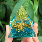 cheap Outdoor Decoration-Orgone Pyramid For Positive Energy And Amethyst Crystal Ball, With Protection From Crystals Energy Generator For Stress Reduce Healing Meditation And Wealth Attraction For Home Decoration