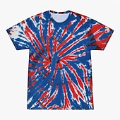 billige Retro grafikk-Disk Tie Dye T-skjorte Animé 3D Graphic Til Par Herre Dame Voksne Maskerade 3D-utskrift Fritid / hverdag
