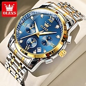 abordables Montres à quartz-OLEVS Montres à quartz pour Hommes Analogique Quartz Classique Mode mode Classique Noël Grand Cadran Date du jour Métal Acier Inoxydable Mode