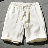baratos Clássico-Homens Calção Shorts de verão Shorts de praia Bolsos Com Cordão Cintura elástica Tecido Conforto Ao ar livre Diário Para Noite Moda Roupa de rua Preto Branco