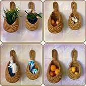 cheap Wall Accents-Bohemian Style Woven Wall Hanging Basket - Creative Teardrop Shape for Kitchen Storage of Fruits &amp; Vegetables