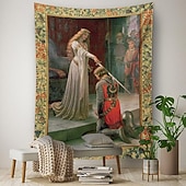 tanie zabytkowe gobeliny-Styl wiktoriański malarstwo wiszące gobelin wall art duży gobelin dekoracja ścienna zdjęcie tło koc kurtyna strona główna sypialnia salon dekoracja