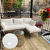 abordables Funda para Cojines de Patio-2 fundas de cojín para patio, 100 % impermeables, para sofá de exterior, de mimbre, funda de asiento de sofá impermeable, funda de silla de mimbre Oxford, protector de muebles