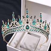 voordelige Accessoires voor haarstyling-luxe barokke kristallen bruids tiara&#039;s strass kroon bruids diadeem bruiloft haaraccessoires voor damesmode-sieraden