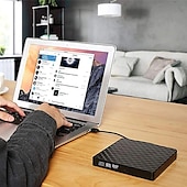 Недорогие Аудио и видео аксессуары-Внешний usb3.0dvd rw записывающий компакт-диск портативный оптический привод записывающее устройство плеер для портативных ПК macbook windows 7/8/10/11/xp/vista/linux os