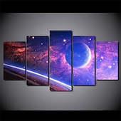 levne Krajiny-nezarámovaný 5 panelů vesmír vesmír země světlo malba plátno umění malba nástěnné umění