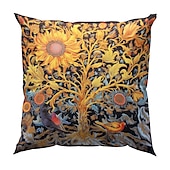 baratos Estilo Vintage-4.0 pçs Poliéster Cobertura de Almofada, Imprimir Art Deco Vintage Lazer Quadrada Tradicional Clássico