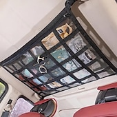 abordables Organizadores para coche-Organizador de red de carga de techo de coche almacenamiento de malla de doble capa capacidad de carga mejorada para coche camión SUV duradero y seguro