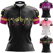 Χαμηλού Κόστους Γυναικείες φανέλες-Γυναικεία Φανέλα ποδηλασίας Βαθμίδα Καμπύλη Κοντομάνικο Ποδήλατο Αθλητική μπλούζα Μπολύζες με 3 πίσω τσέπες Ποδηλασία Βουνού Ποδηλασία Δρόμου