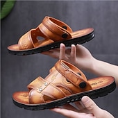 billiga Avslappnade sandaler-Herr Sandaler Inneskor Komfortsandaler Promenad Ledigt Strandstil Dagligen Strand PVC Vattentät Andningsfunktion Bekväm Loafers Gul Brun Sommar