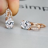 abordables Boucles d&#039;oreilles-Femme Zircon Boucles d&#039;Oreille Classique Précieux mode simple Des boucles d&#039;oreilles Bijoux Platine coloré / Vert olive platine / Blanc platine Pour Mariage Soirée 1 paire