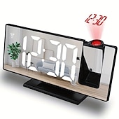abordables Décorations et veilleuses-nouvelle horloge de projection led multifonctionnel réveil numérique horloge électronique photosensible automatique avec usb plug-in transfrontalier