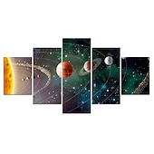 levne Krajiny-nezarámovaný 5 panelů vesmír vesmír země světlo malba plátno umění malba nástěnné umění