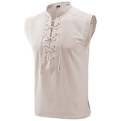 preiswerte Outfits-Retro Vintage Mittelalterlich Renaissance Bluse / Hemd Kopfschmuck Weste Seeräuber Pirat Ritter Kostüm Herren Seeräuber Maskerade Leistung Maskerade Weste Hemd Taillengürtel