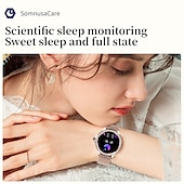 billiga Smarta klockor-696 NX19 Smart klocka 1.3 tum Smart Klocka Blåtand Stegräknare Samtalspåminnelse Sleeptracker Kompatibel med Android iOS Dam Handsfreesamtal Meddelandepåminnelse Anpassad urval IP68 43mm klockfodral