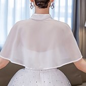 economico Stole da matrimonio-Cappotto avvolgente donna vintage elegante senza maniche avvolge con colore puro per matrimonio vestito estivo per impressionare