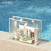 economico deposito bagagli e viaggi-1pc borsa da nuoto di grande capacità borsa da viaggio portatile visibile trasparente borsa da lavaggio impermeabile in pvc addensato borsa da spiaggia portatile