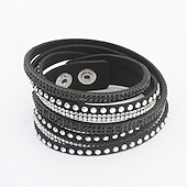 billige Armbånd og armringer-Dame Vintage Armbånd Vevet Armband Retro Mote Veving Mote Enkel Elegant Ferie Lær Armbånd Smykker Svart / Hvit / Rosa Til Fest &amp; Aften Gave Ferie Bursdag Festival