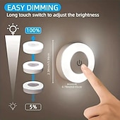 economico Luci del disco-Luce Touch Lampada Led Rubinetto 3 Colori Lampada Regolabile Per Armadio Lampada Portatile Senza Fili Sottopensile Lampada Dimmerabile Per Camera Da Letto Cucina Bancone Scale Corridoio