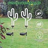 economico Illuminazione vialetto-luci solari da giardino luci esterne cactus/fenicottero luci al neon luci esterne impermeabili per la decorazione del percorso del cortile del patio del giardino
