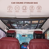 abordables Organizadores para coche-Organizador de red de carga de techo de coche almacenamiento de malla de doble capa capacidad de carga mejorada para coche camión SUV duradero y seguro