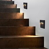 cheap Outdoor Wall Lights-LED Outdoor Wall Lamp Step Lights IP65 Waterproof 3000K Warm White Dimmable LED Stair Lights Indoor, Aluminum ORB Finish ETL Listed