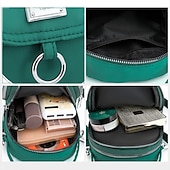 preiswerte Handtaschen und Tragetaschen-Schwarze Umhängetasche aus Nylon für Damen mit silberfarbenen Beschlägen und verstellbarem Riemen – leichte und praktische kleine Schultertasche für Reisen und den täglichen Gebrauch