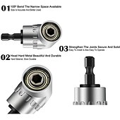 cheap Hand Tools-High Quality 105 Degrees 1/4&amp;amp;quot; Extension Hex Drill Bit Adjustable Hex Bit Angle Driver Screwdriver Socket Holder Adaptor Tools
