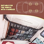 abordables Organizadores para coche-Organizador de red de carga de techo de coche almacenamiento de malla de doble capa capacidad de carga mejorada para coche camión SUV duradero y seguro