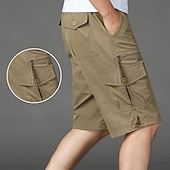 baratos Clássico-Homens Bermuda Cargo Calção Shorts de verão Shorts de Trilha Com Cordão Cintura elástica Bolso multi Tecido Conforto Macio Comprimento do joelho Ao ar livre Diário Para Noite Moda Casual Exército