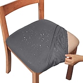 abordables Funda de silla-2 fundas de asiento para comedor, color burdeos, impermeables, elásticas, con respaldo alto, fundas de licra para asiento de silla con banda elástica para boda