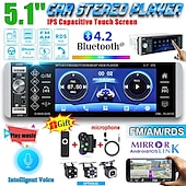 Χαμηλού Κόστους Σετ Bluetooth Αυτοκινήτου/Hands-free-5,1&#039;&#039; ips χωρητική οθόνη αφής hd έξυπνη φωνή 1din αυτοκίνητο mp5 player bluetooth 4.2 autoradio υποστήριξη fm am rds μικρόφωνο dvr 4usb bluetooth cam (προαιρετικό)
