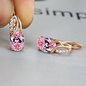 levne Náušnice-Dámské Zirkon Náušnice Klasika Drahocenný stylové Jednoduchý Náušnice Šperky Platinové barevné / Platinová olivově zelená / Platinová bílá Pro Svatební Párty 1 pár